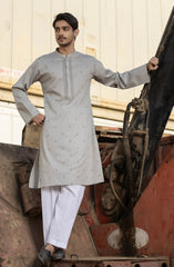 SILVER 100% COTTON PRINTED KURTA