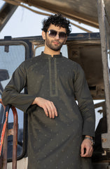 FOREST-GREEN 100% COTTON PRINTED KURTA