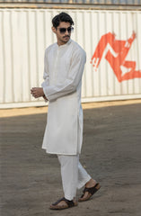 CREAM 100% COTTON PRINTED KURTA