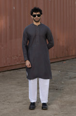 GREY BLENDED EMBROIDERED KURTA