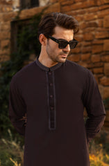 MAROON EMBROIDERED BLENDED KAMEEZ SHALWAR