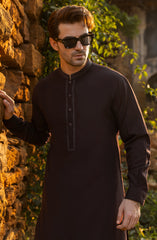 MAROON EMBROIDERED BLENDED KAMEEZ SHALWAR