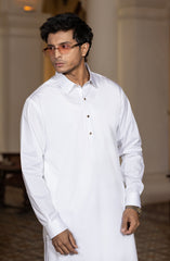 WHITE 100% COTTON KAMEEZ SHALWAR