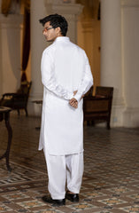 WHITE 100% COTTON KAMEEZ SHALWAR