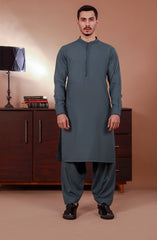 SLATE GREY BLENDED KAMEEZ SHALWAR
