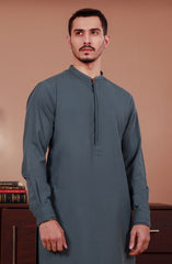 SLATE GREY BLENDED KAMEEZ SHALWAR