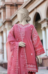 EMBROIDERED CAMBRIC STITCHED 3 PIECE