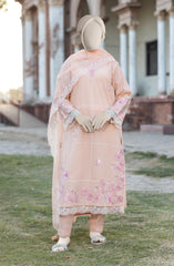 EMBROIDERED CAMBRIC STITCHED 3 PIECE