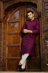MEN KURTA BURGUNDY