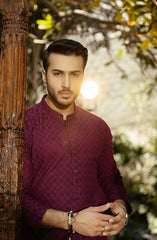 MEN KURTA BURGUNDY