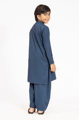 INK-BLUE EMBROIDERED BLENDED KAMEEZ SHALWAR