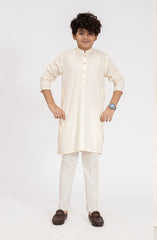 CREAM BLENDED EMBROIDERED KURTA