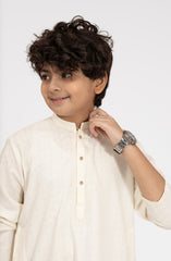 CREAM BLENDED EMBROIDERED KURTA