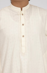 CREAM BLENDED EMBROIDERED KURTA