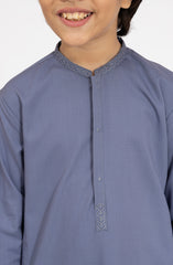 MUTED-PURPLE BLENDED EMBROIDERED KAMEEZ SHALWAR