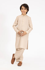 LIGHT-BEIGE BLENDED KAMEEZ SHALWAR