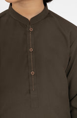 OLIVE-GREEN BLENDED KURTA PYJAMA