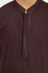 MAROON EMBROIDERED BLENDED KAMEEZ SHALWAR