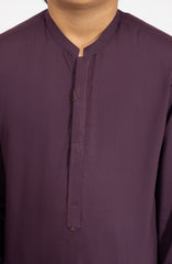 BURGUNDY BLENDED KURTA PYJAMA