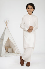 OFF-WHITE BLENDED KAMEEZ SHALWAR