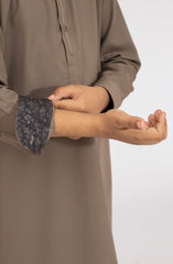 LIGHT-OLIVE BLENDED KURTA PYJAMA