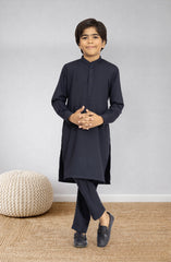 NAVY BLENDED KURTA PYJAMA