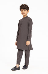 DARK-GREY BLENDED KURTA PYJAMA