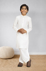 OFF-WHITE BLENDED KAMEEZ SHALWAR
