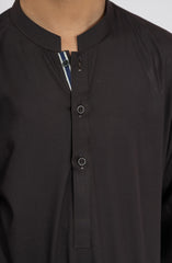 DARK-GREY BLENDED KURTA PYJAMA
