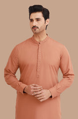 CAMEL BLENDED EMBROIDERED KAMEEZ SHALWAR