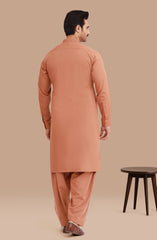 CAMEL BLENDED EMBROIDERED KAMEEZ SHALWAR
