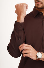 CHOCOLATE BROWN 100% COTTON KAMEEZ SHALWAR