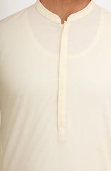 CREAM BLENDED EMBROIDERED KAMEEZ SHALWAR