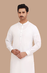 WHITE 100% COTTON KAMEEZ SHALWAR