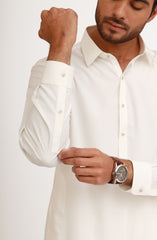 OFF WHITE BLENDED KAMEEZ SHALWAR