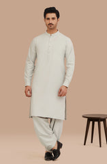 SMOKE-GREY BLENDED KAMEEZ SHALWAR