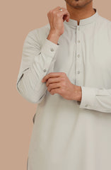 SMOKE-GREY BLENDED KAMEEZ SHALWAR