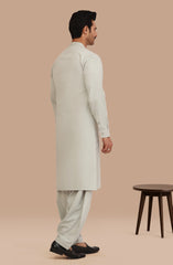 SMOKE-GREY BLENDED KAMEEZ SHALWAR