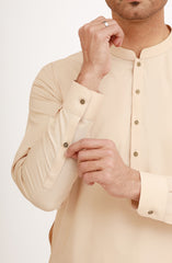 OFF-WHITE BLENDED KAMEEZ SHALWAR