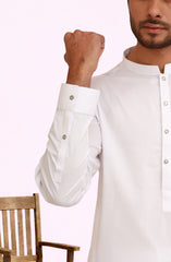 WHITE 100% COTTON KAMEEZ SHALWAR