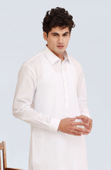 WHITE 100% COTTON KAMEEZ SHALWAR