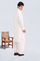 WHITE 100% COTTON KAMEEZ SHALWAR