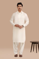 CREAM 100% COTTON KAMEEZ SHALWAR