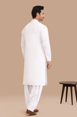 WHITE BLENDED KAMEEZ SHALWAR