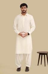 CREAM BLENDED KAMEEZ SHALWAR