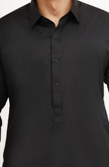 BLACK 100% COTTON KAMEEZ SHALWAR