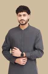 BLUEISH-GREY BLENDED EMBROIDERED KAMEEZ SHALWAR