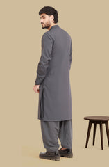 BLUEISH-GREY BLENDED EMBROIDERED KAMEEZ SHALWAR