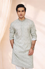 PASTEL-GREY 100% COTTON PRINTED KURTA