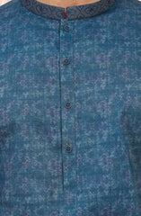 INK-BLUE 100% COTTON PRINTED KURTA